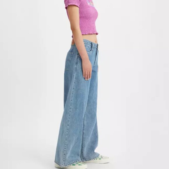Levi's Women's Mid-Rise '94 Baggy Wide Leg Jeans in 'Take Chances' (Blue) NEW! - Picture 2 of 3